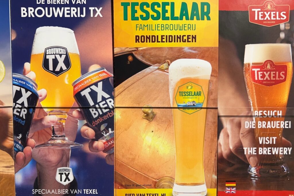 Folders van Texels Bier Tesselaar en Brouwerij TX